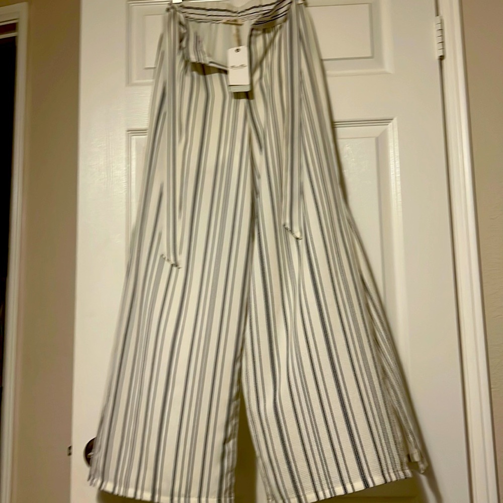 Miss Me Wide Leg Palazzo Pants with Slit Sides